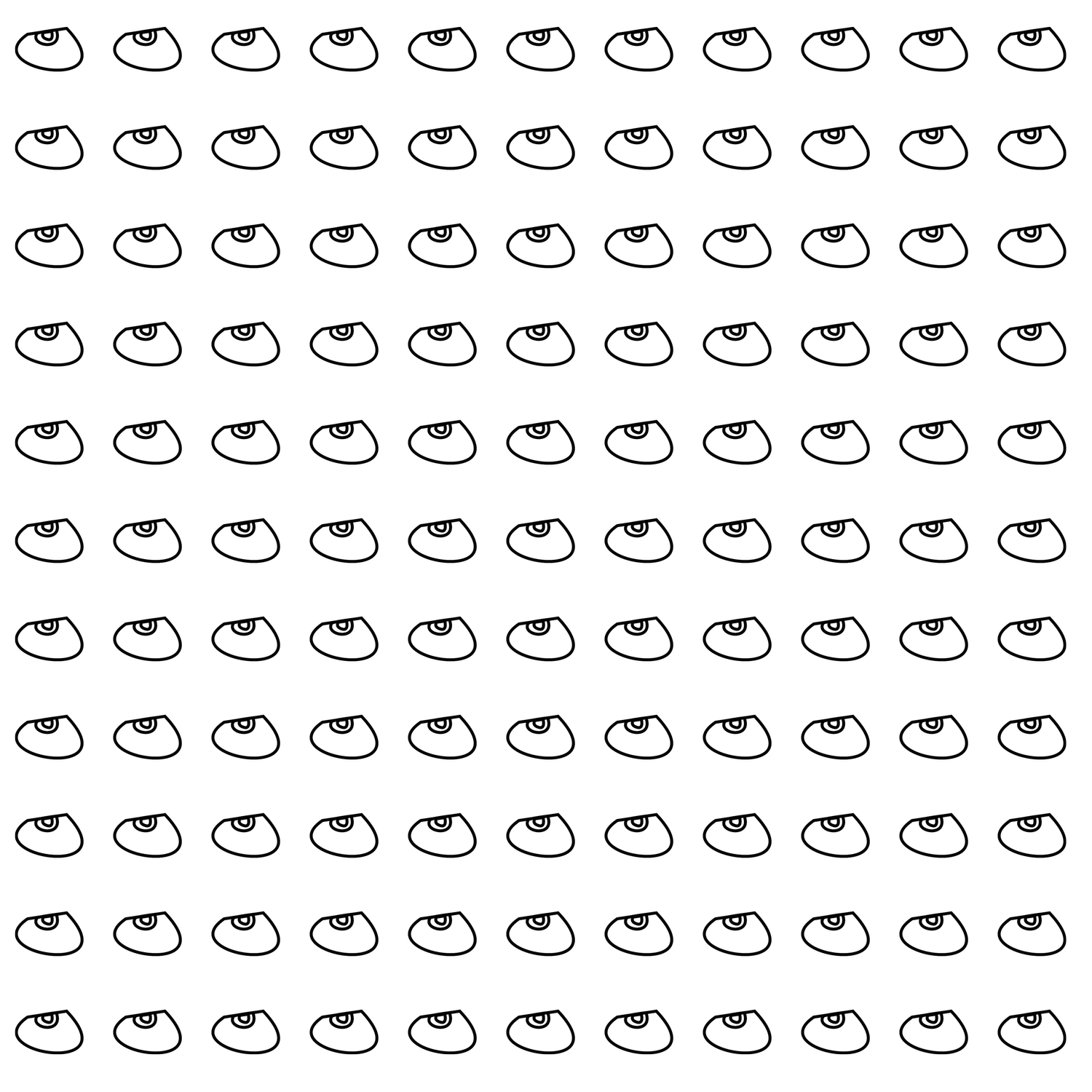 Jolly eye repeating pattern in black line work